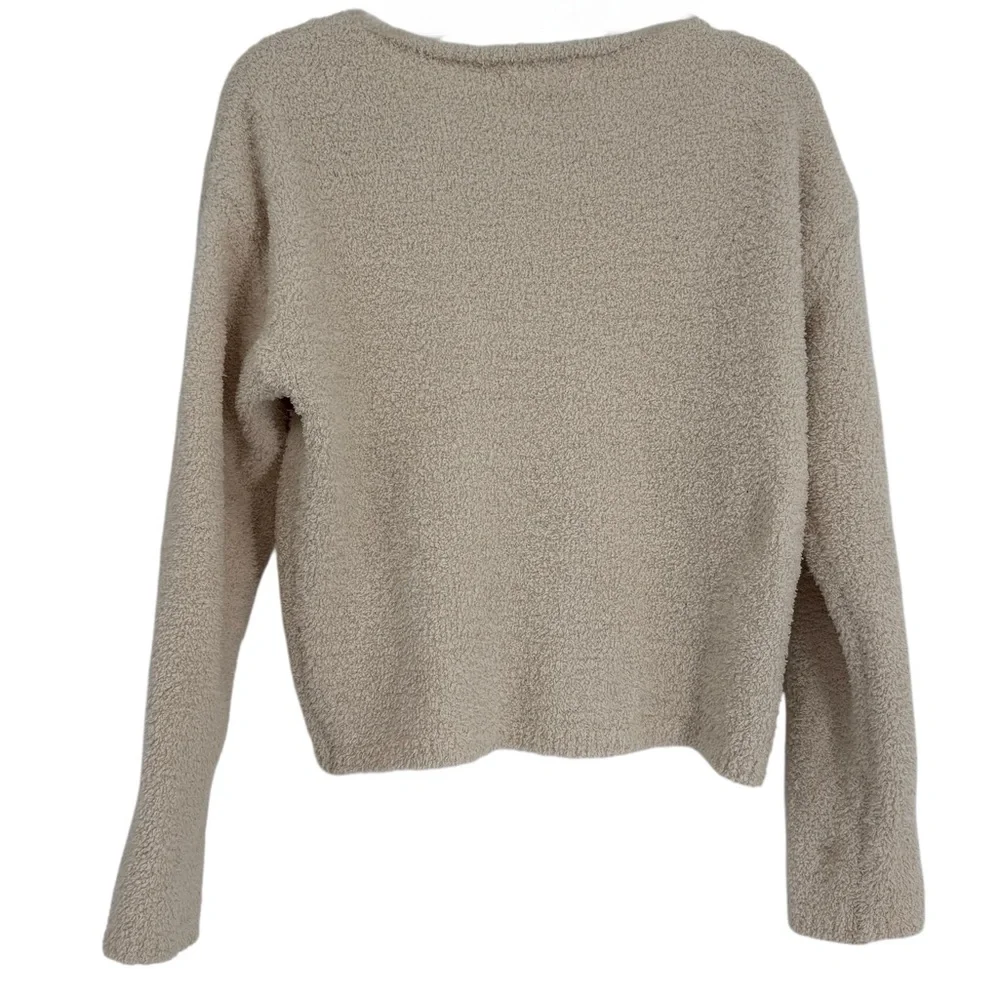 Natural Life Cardigan Sweater Size Small Cream Fuzzy Button Up Cottagecore - Picture 2 of 7